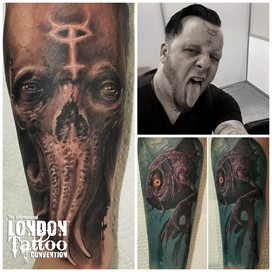 Tommy Lee Wendtner at the London Tattoo Convention 2018