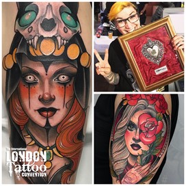 Debora Cherrys at the London Tattoo Convention 2018