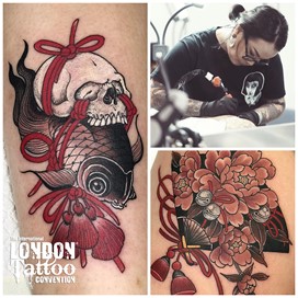 Som Nakburin aka Miss Orange at the London Tattoo Convention 2018