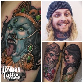 Justin Harris aka greenbaybully at the London Tattoo Convention 2018