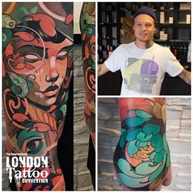 Kenni Poke at the London Tattoo Convention 2018