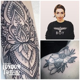 Flo Nuttall at the London Tattoo Convention 2018