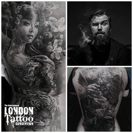 Dean Laibachink at the London Tattoo Convention 2018