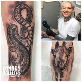 Hannah Keuls at the London Tattoo Convention 2018