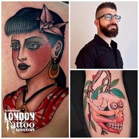 Stef Bastian at the London Tattoo Convention 2018